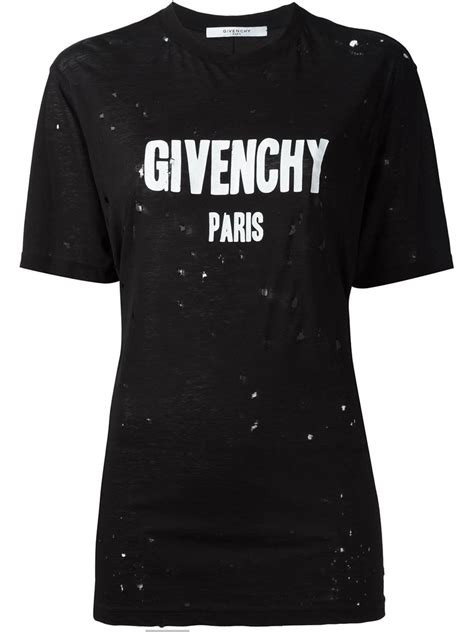 givenchy destroyed shirt|GIVENCHY Distressed Logo.